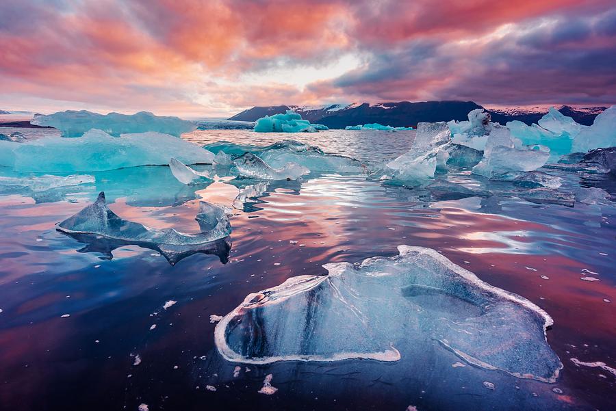 Nature Photograph - Icebergs In Jokulsarlon Glacial Lagoon #13 by Ivan Kmit