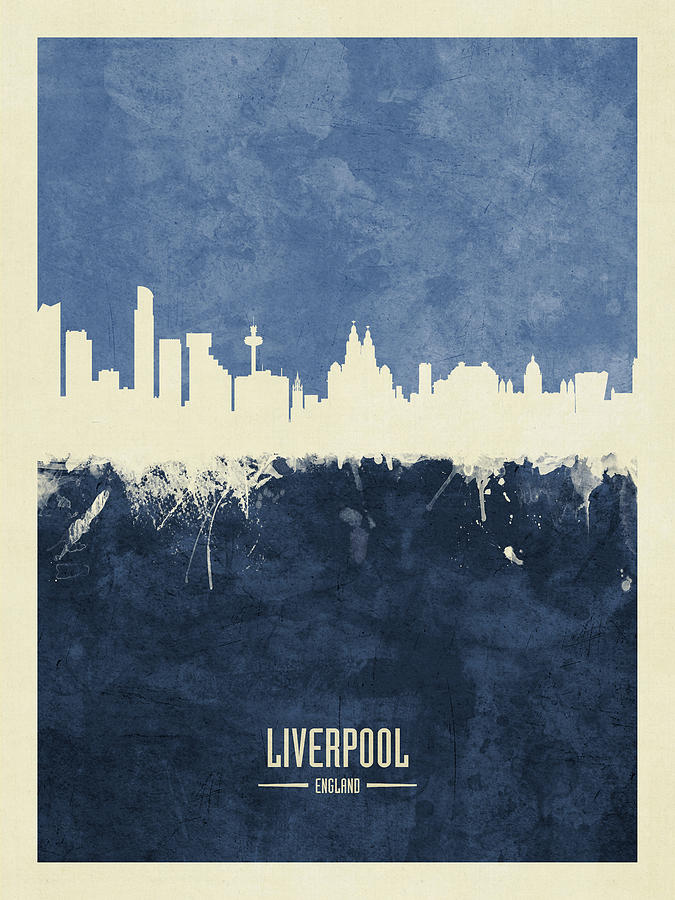Liverpool England Skyline #13 Digital Art by Michael Tompsett