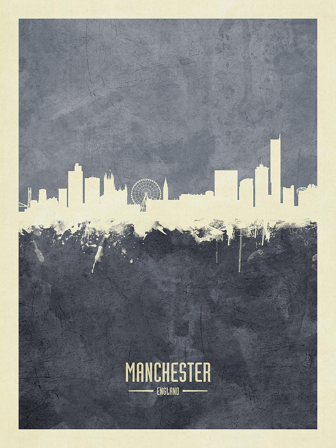 Manchester Skyline Digital Art - Manchester England Skyline #13 by Michael Tompsett