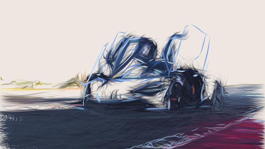 McLaren 720S Drawing #14 Digital Art by CarsToon Concept