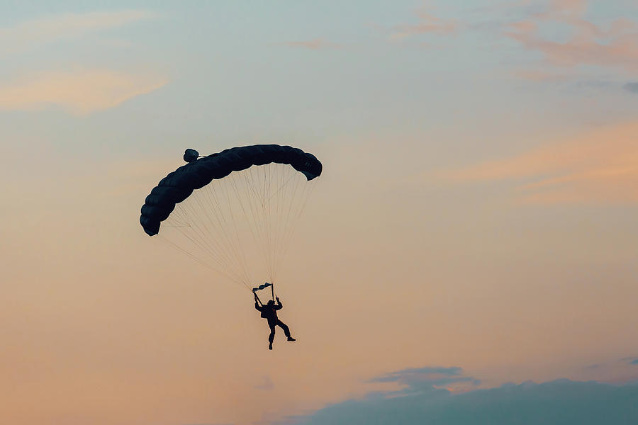 Parachuting Sport In Sunset Sky Photograph by Artush Foto - Fine Art ...