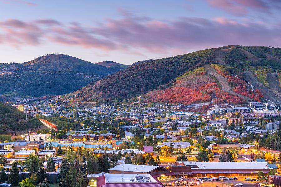 Sunset Photograph - Park City, Utah, Usa Downtown In Autumn #13 by Sean Pavone
