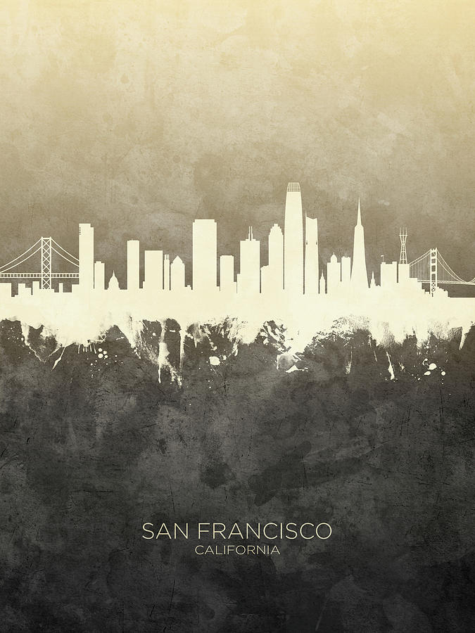 San Francisco California Skyline #13 Digital Art by Michael Tompsett