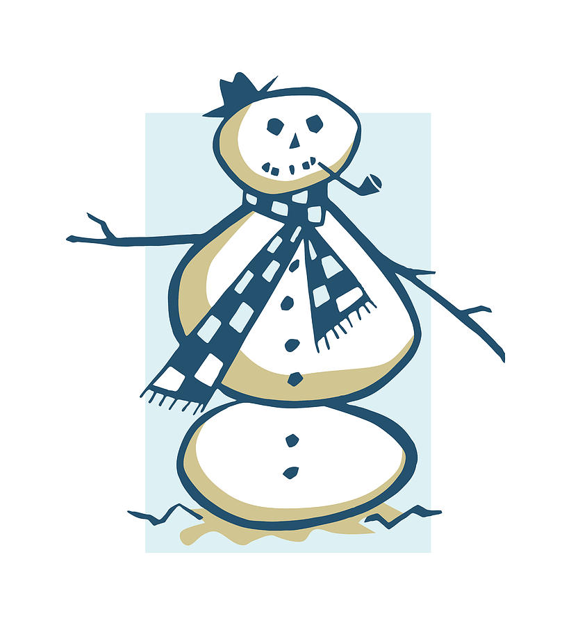 Christmas Drawing - Snowman #13 by CSA Images