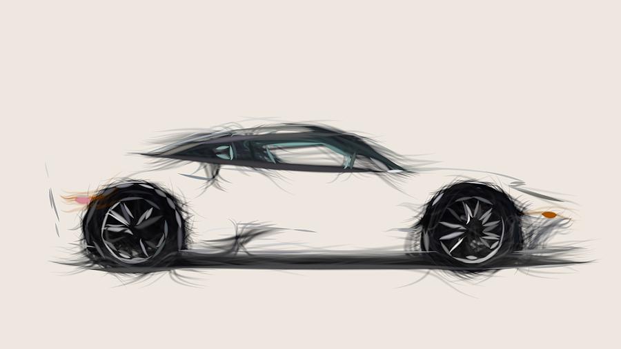 Spyker C8 Aileron Draw #13 Digital Art by CarsToon Concept
