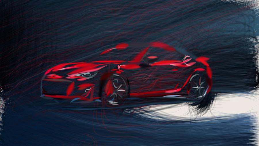 Subaru BRZ Drawing #14 Digital Art by CarsToon Concept