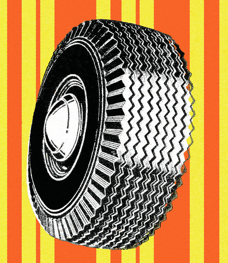 Transportation Drawing - Tire #13 by CSA Images