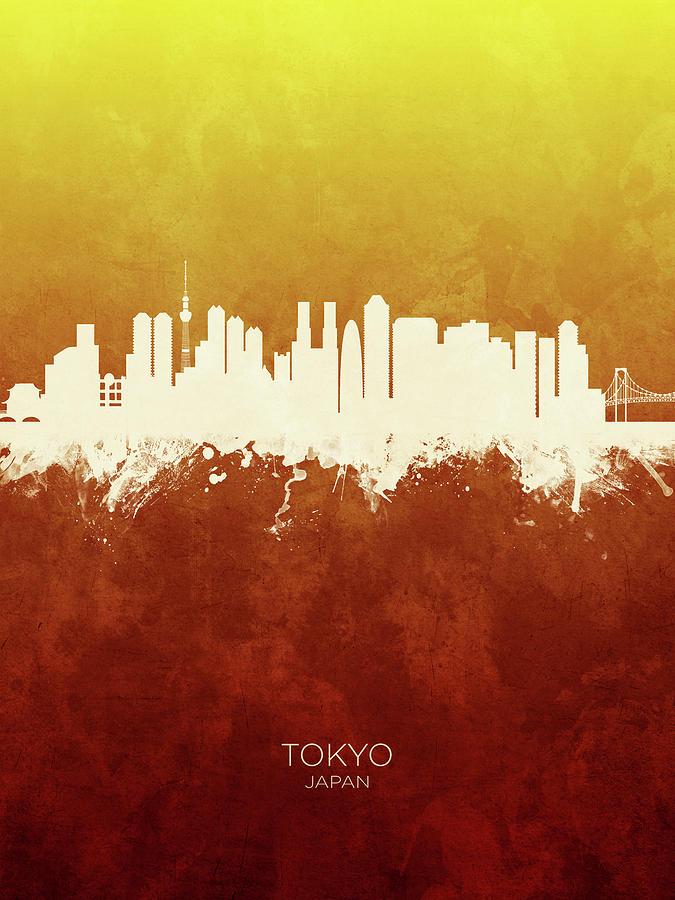 Tokyo Skyline Digital Art - Tokyo Japan Skyline #13 by Michael Tompsett