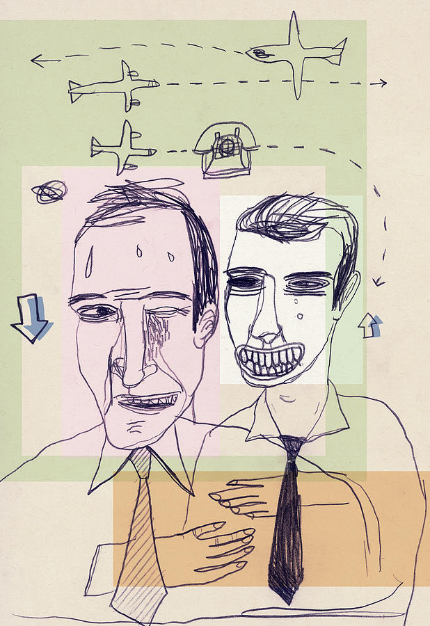 Transportation Drawing - Two Men #13 by CSA Images