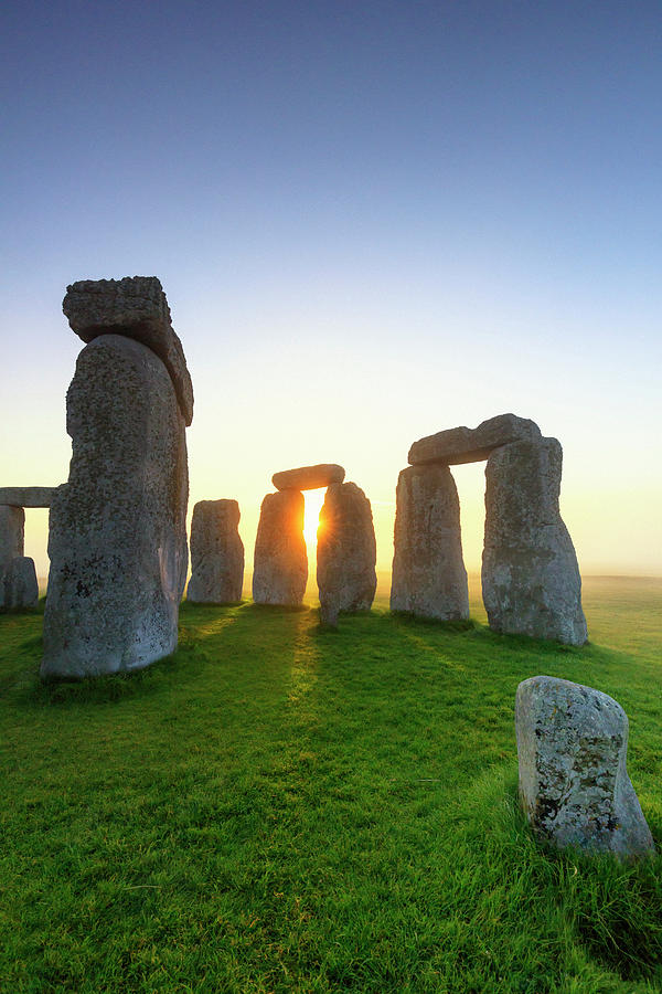 United Kingdom, England, Wiltshire, Great Britain, British Isles, Stonehenge, Stonehenge Stone Circle At Sunrise #13 Digital Art by Maurizio Rellini