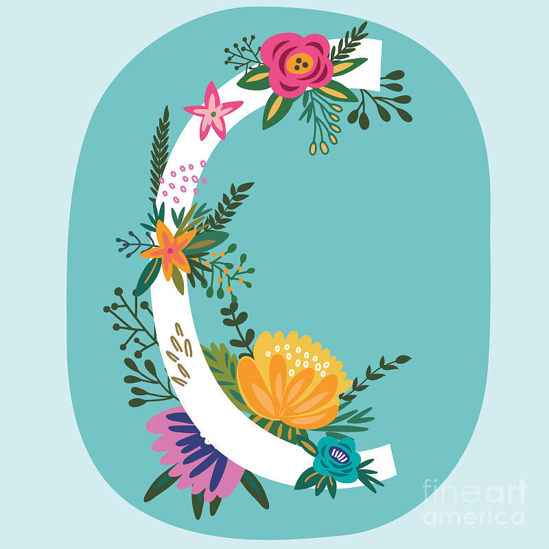 Love Digital Art - Vector Hand Drawn Floral Monogram by Marushabelle Love Digital Art - Vector Hand Drawn Floral Monogram by Marushabelle
