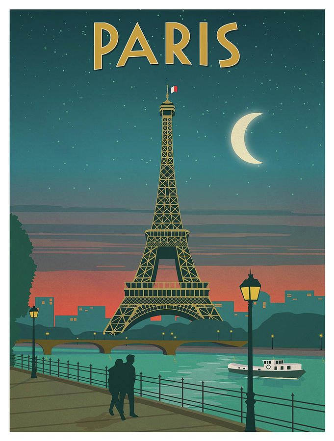 Vintage poster - Paris Painting by Vintage Pixels