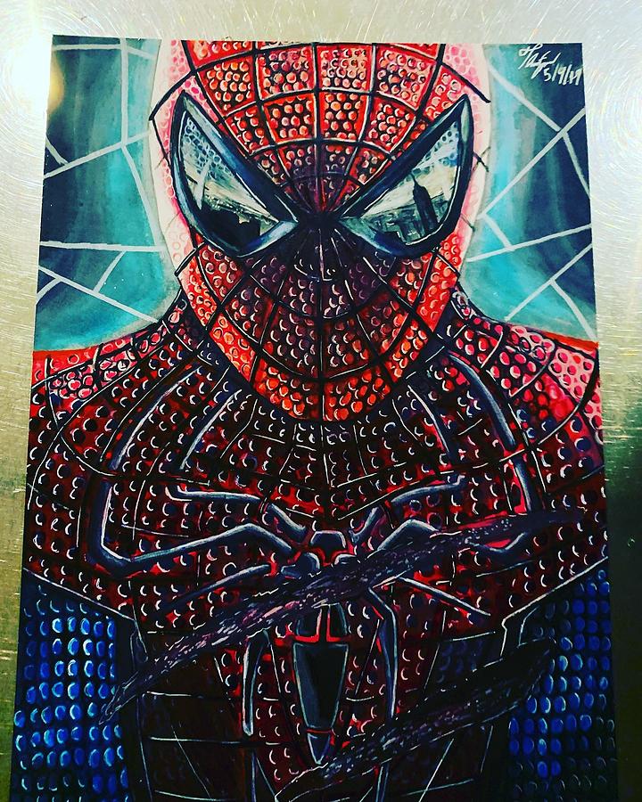 13 year old artists Spider-Man drawing Drawing by Thomas Ferguson