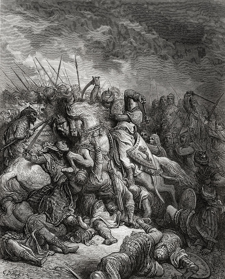 Richard The Lionheart in battle at Arsuf in the 3rd crusade, 1187 ...