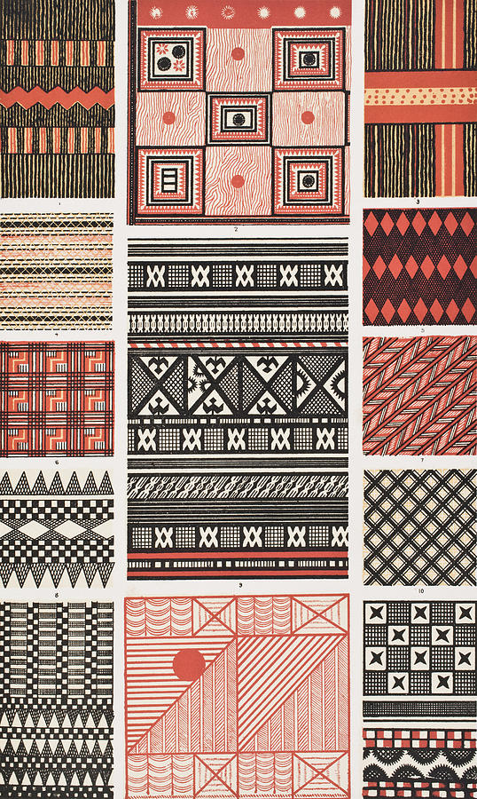 Pattern Drawing - The Grammar of Ornament. Savage Tribes No 1   by Ken Welsh