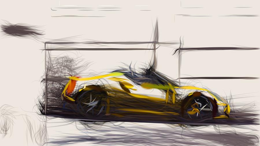 Alfa Romeo 4C Spider Drawing #15 Digital Art by CarsToon Concept