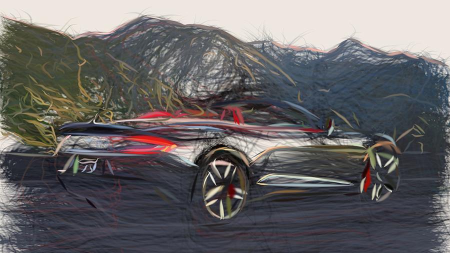Aston Martin Vanquish Volante Drawing #15 Digital Art by CarsToon Concept
