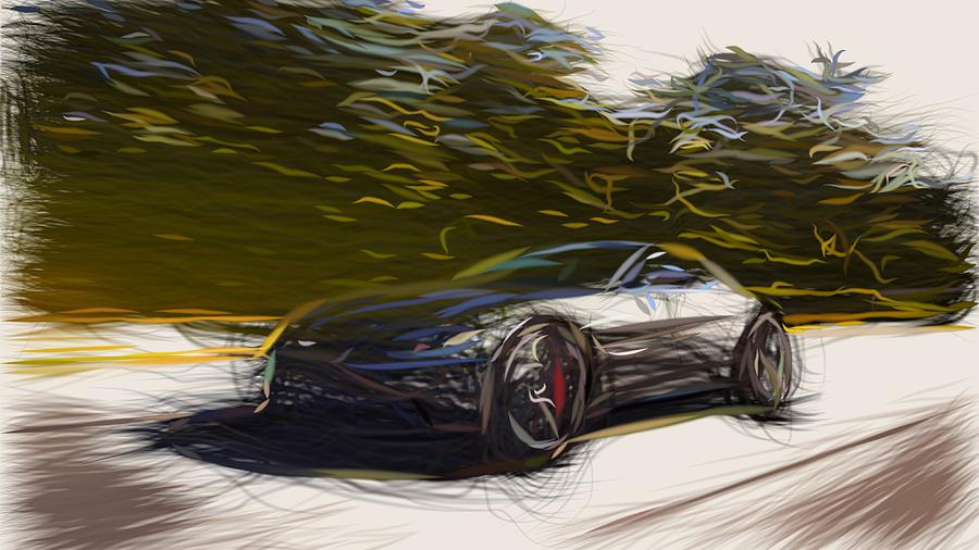 Aston Martin Vantage Drawing #15 Digital Art by CarsToon Concept