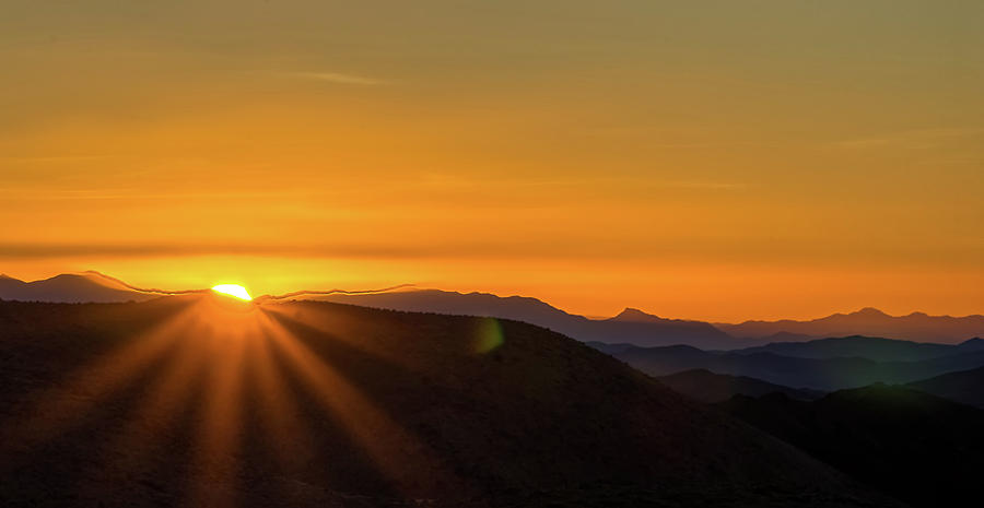 Beautiful Sunrise Over Mountain Layers Over Death Valley Nationa #14 Photograph by Alex Grichenko
