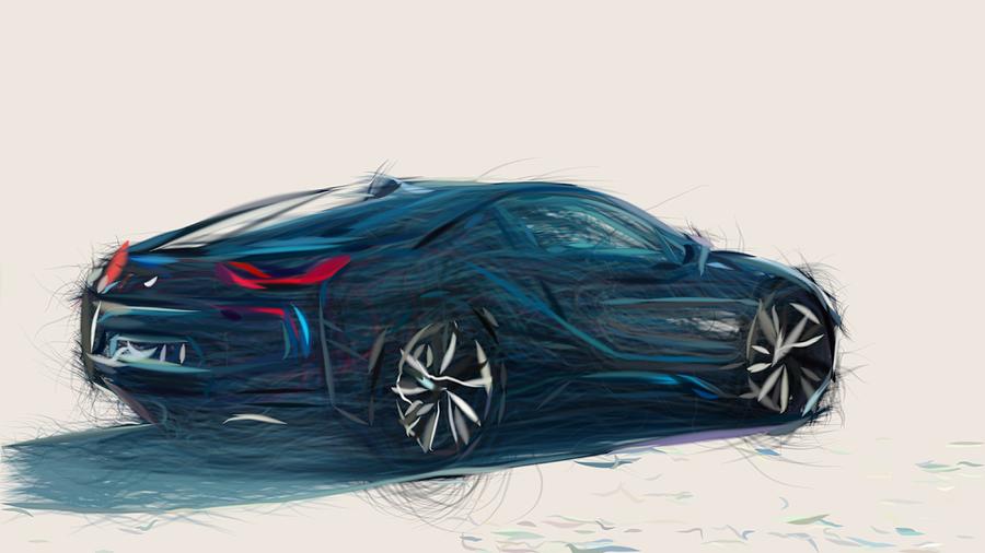 BMW i8 Drawing #15 Digital Art by CarsToon Concept