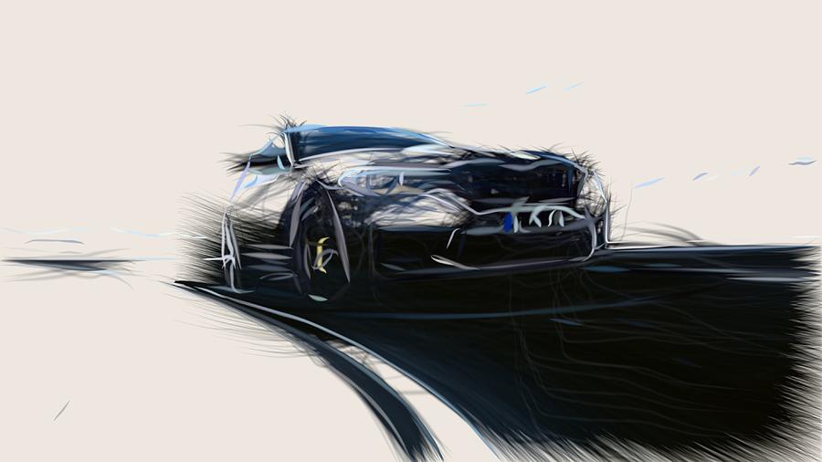 BMW M5 Drawing #59 Digital Art by CarsToon Concept