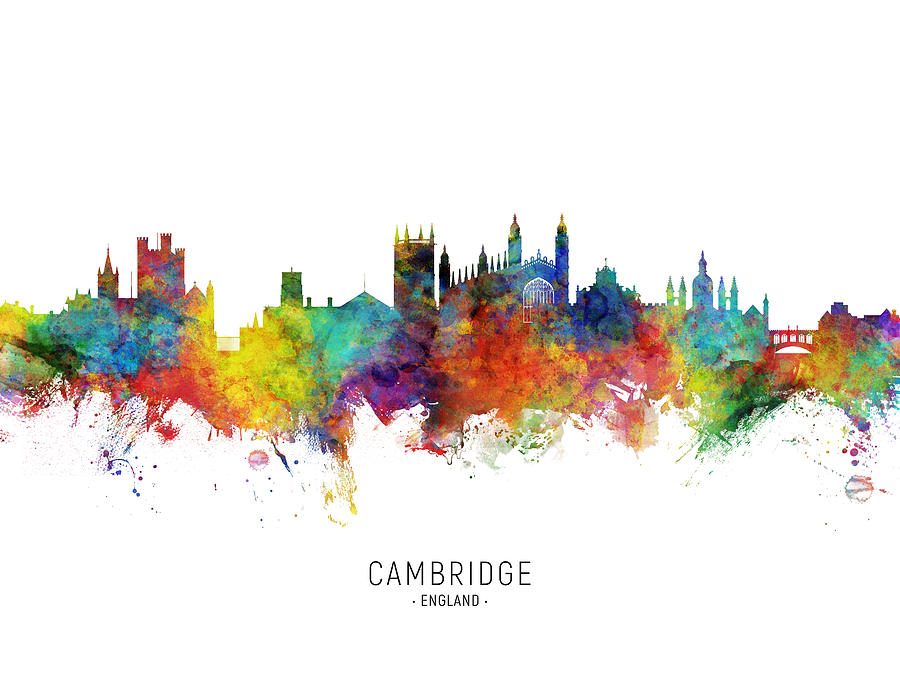 Cambridge England Skyline #14 Digital Art by Michael Tompsett