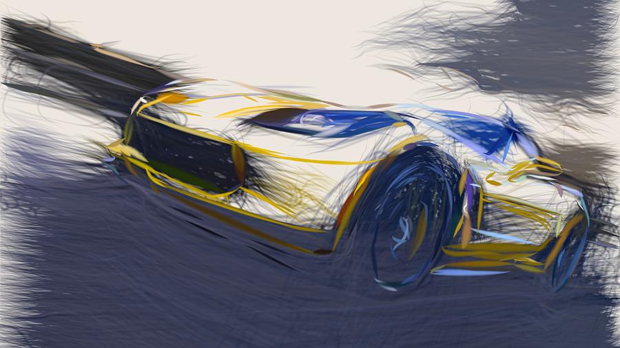 Chevrolet Corvette Z06 Drawing #15 Digital Art by CarsToon Concept