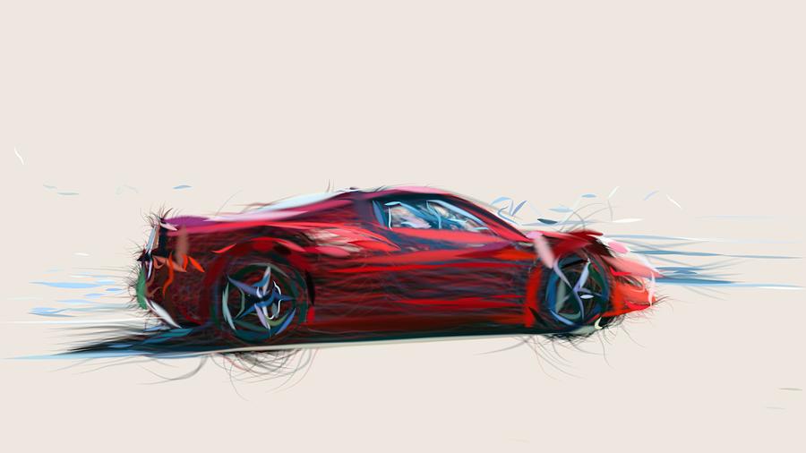 Ferrari 458 Spider Draw #15 Digital Art by CarsToon Concept