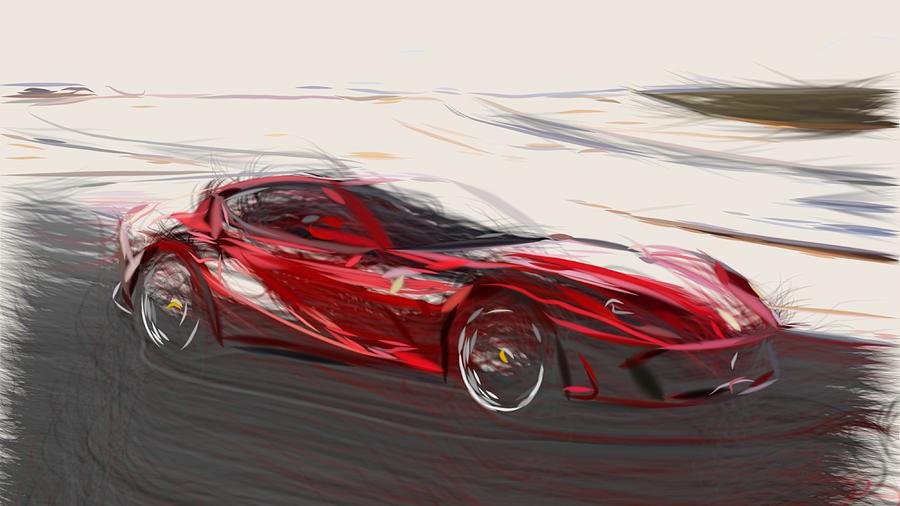 Ferrari 812 Superfast Drawing #18 Digital Art by CarsToon Concept