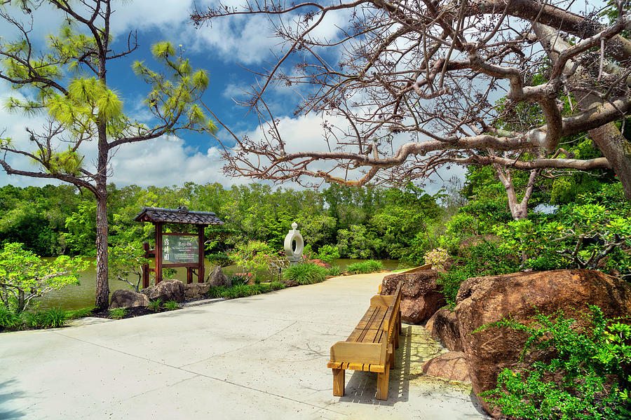 Florida, South Florida, Delray Beach, Morikami Japanese Gardens #14 Digital Art by Laura Zeid