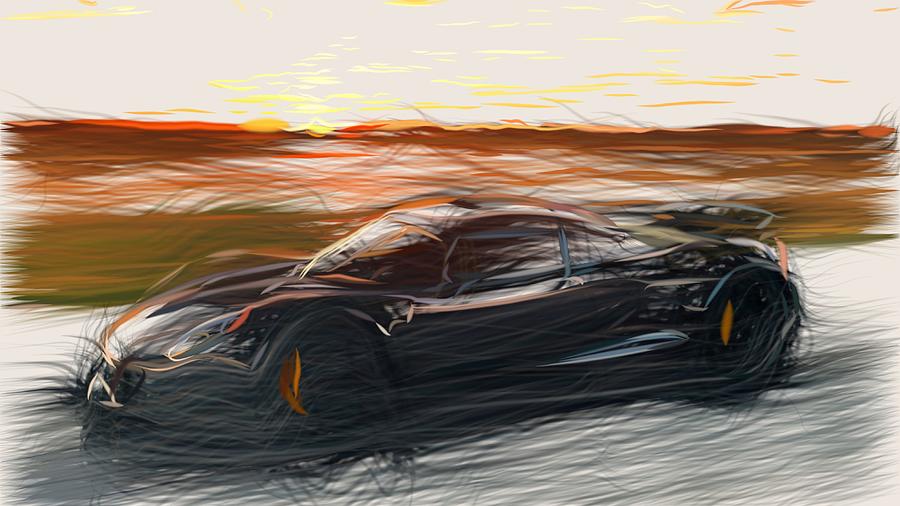 Hennessey Venom GT Draw #15 Digital Art by CarsToon Concept
