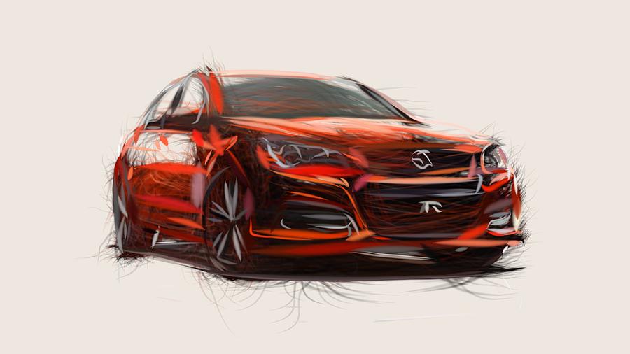 Holden Commodore SS V Draw #14 Digital Art by CarsToon Concept