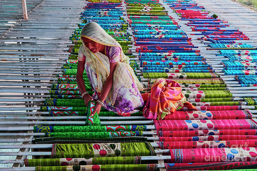 India, Rajasthan, Sari Factory #14 Photograph by Tuul & Bruno Morandi