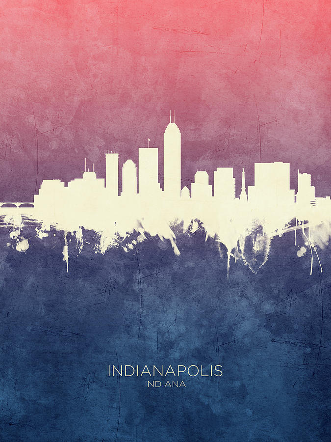 Indianapolis Indiana Skyline #14 Digital Art by Michael Tompsett