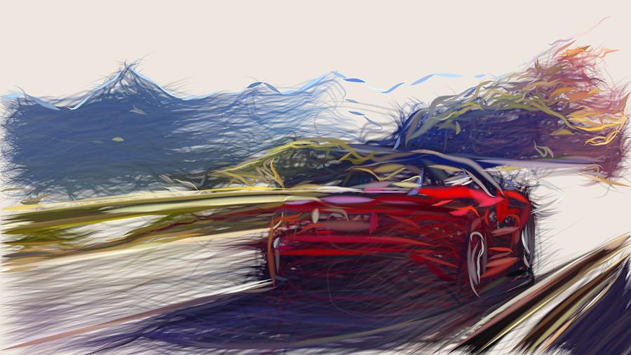Jaguar F Type Drawing #15 Digital Art by CarsToon Concept
