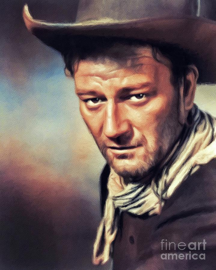 Vintage Painting - John Wayne, Vintage Movie Star #14 by Esoterica Art Agency