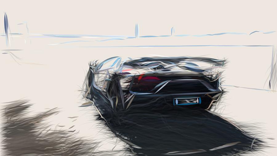 Lamborghini Aventador SVJ Drawing #15 Digital Art by CarsToon Concept
