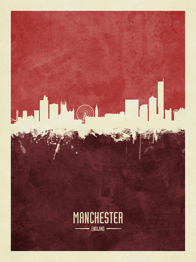 Manchester England Skyline #14 Digital Art by Michael Tompsett