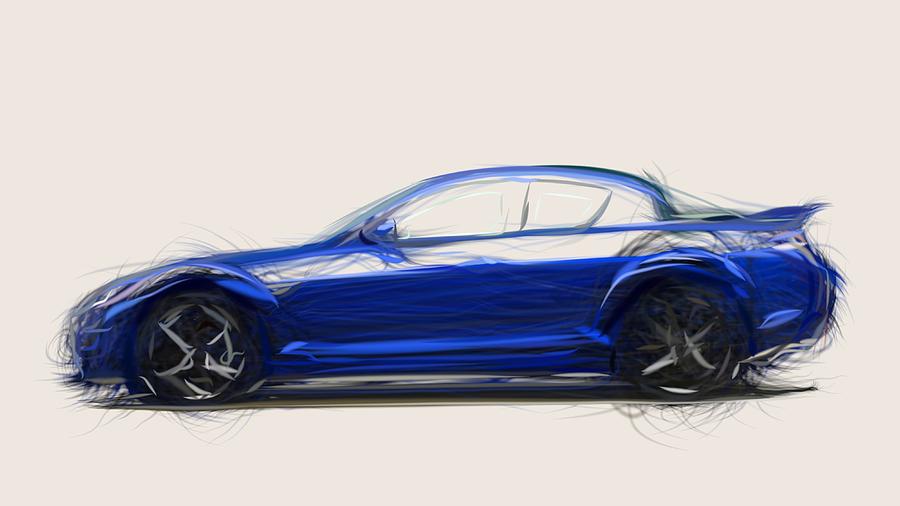 Mazda арт. Мазда rx8 арт. Mazda rx8 концепт. Mazda RX-8 Art. Mazda rx8 рисунок.