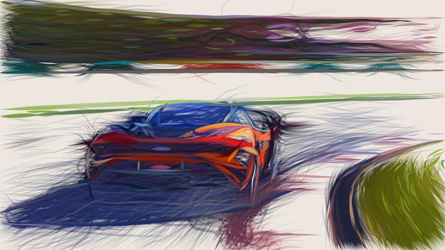 McLaren 720S Drawing #15 Digital Art by CarsToon Concept