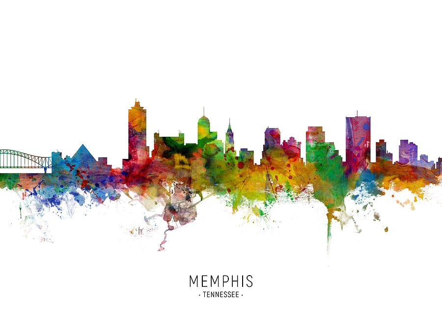 Memphis Tennessee Skyline #14 Digital Art by Michael Tompsett