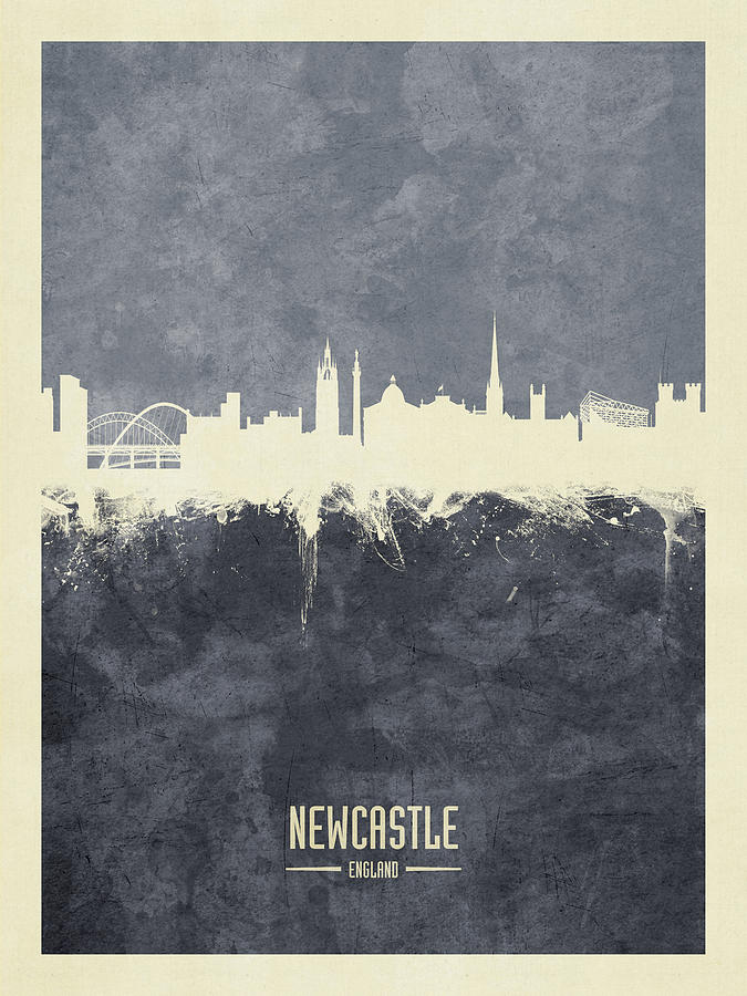 Newcastle England Skyline #14 Digital Art by Michael Tompsett