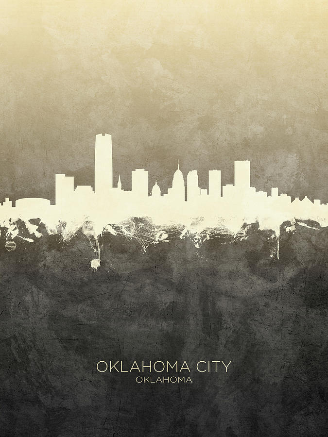 Oklahoma City Digital Art - Oklahoma City Skyline #14 by Michael Tompsett