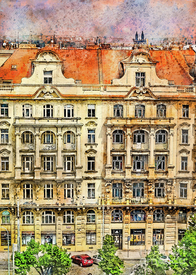 Praha city art #14 Digital Art by Justyna Jaszke JBJart
