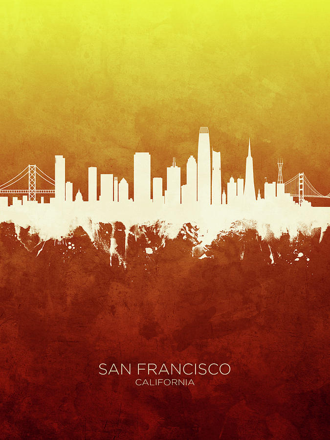 San Francisco California Skyline #14 Digital Art by Michael Tompsett