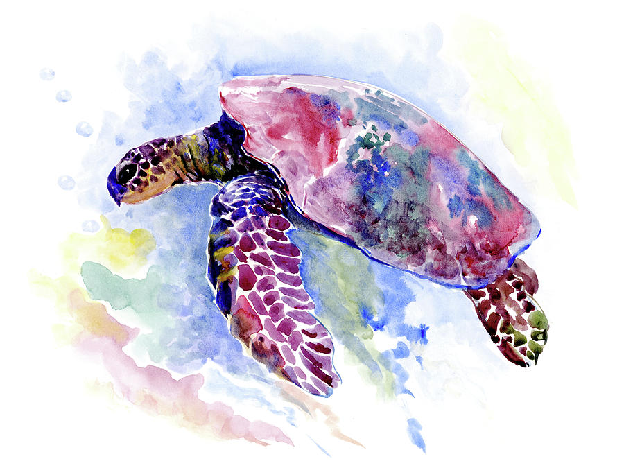 Animal Painting - Sea Turtle #14 by Suren Nersisyan