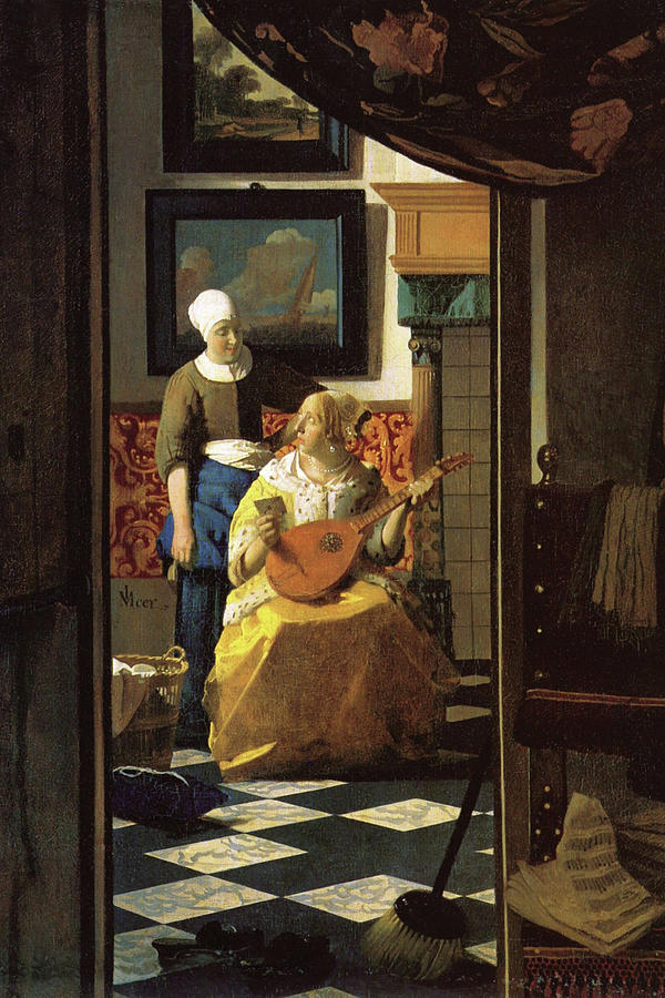 The love letter #14 Painting by Johannes Vermeer