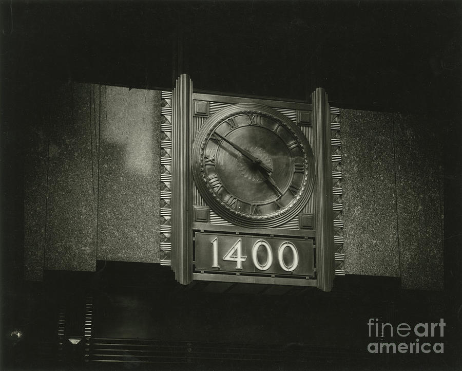 1400 Broadway, Detail Of Clock, New York, Usa, C1920-38 Photograph by Irving Browning
