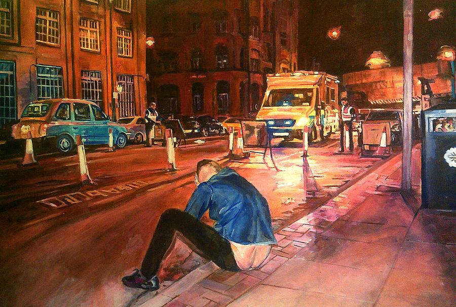 14th May, 2019, 100th Stabbing Death In the UK Painting by Rosanne Gartner