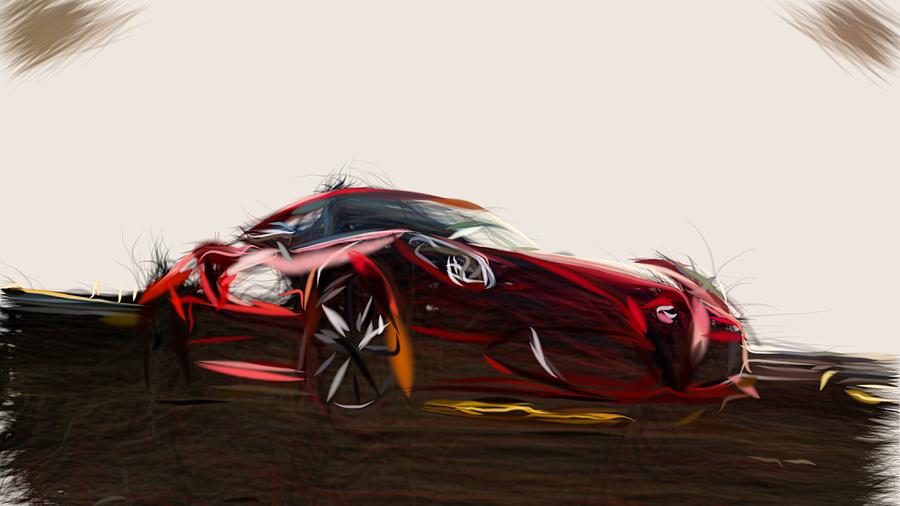 Alfa Romeo 4C Drawing #16 Digital Art by CarsToon Concept